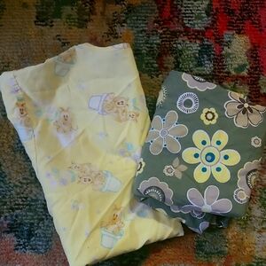 Womens scrub uniform printed top set of 2 size large